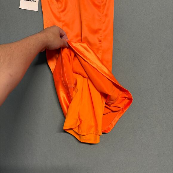 Superdown‎ Nicole Vibrant Satin Orange Sleeveless Mini Dress XXS - Picture 8 of 13